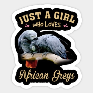 Grey Feathered Friends Stylish Tee Celebrating the Beauty of Parrots Sticker